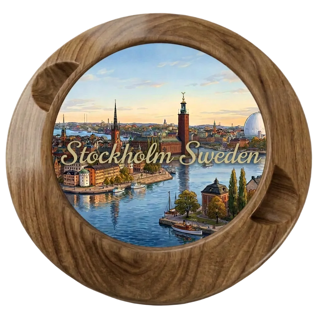 Stockholmsdosa med naturligare stockfärgat trä